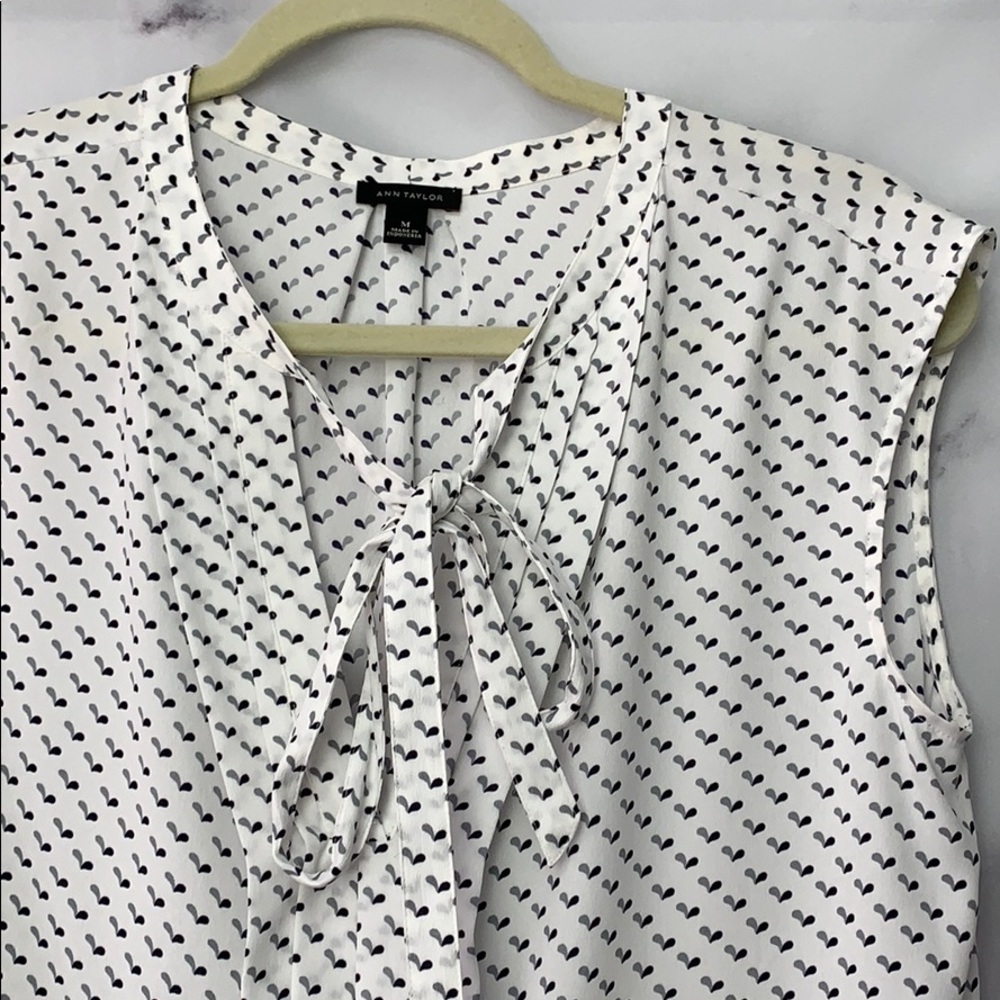 Ann Taylor Tie Cap Sleeve Top